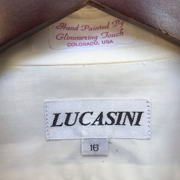 Lucasini Hand Painted Western Shirt 16 Neck - Picture 7 of 10